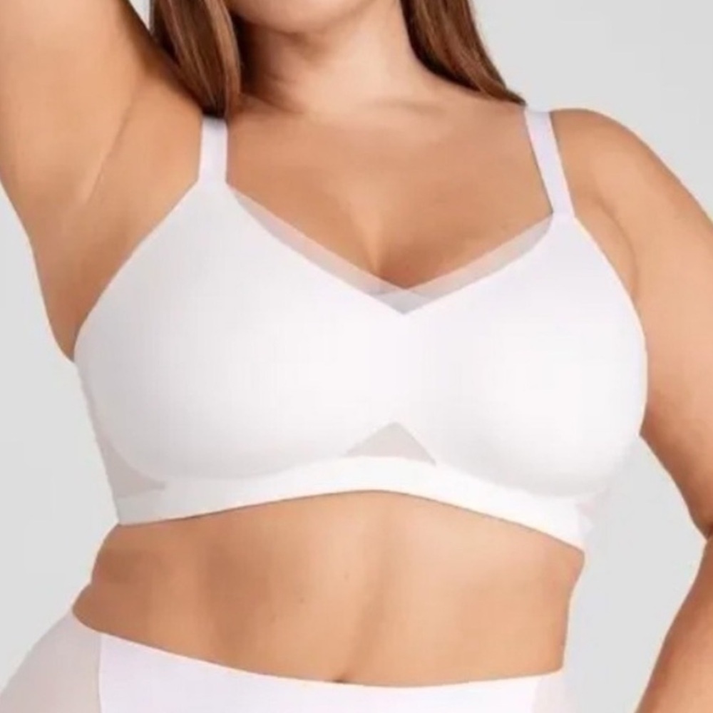 HoneyLove XL LiftWear CrossOver Bra 0896 Comfort Support Everyday White